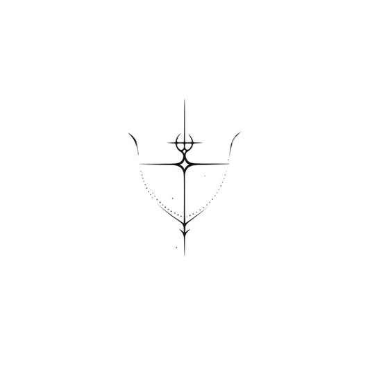 Fineline Abstract Bow Sagittarius Tattoo Design