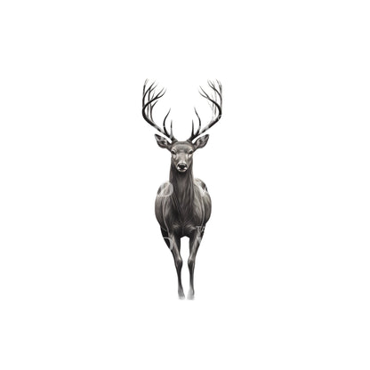 Black and Grey Deer Tattoo Design