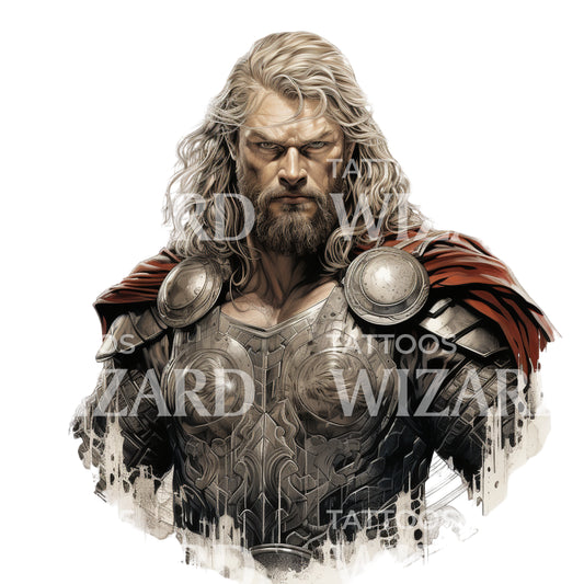 Conception de tatouage de Thor inspirée de Marvel