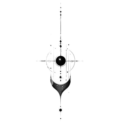Celestial Glyph for Spiritual Growth Tattoo Design