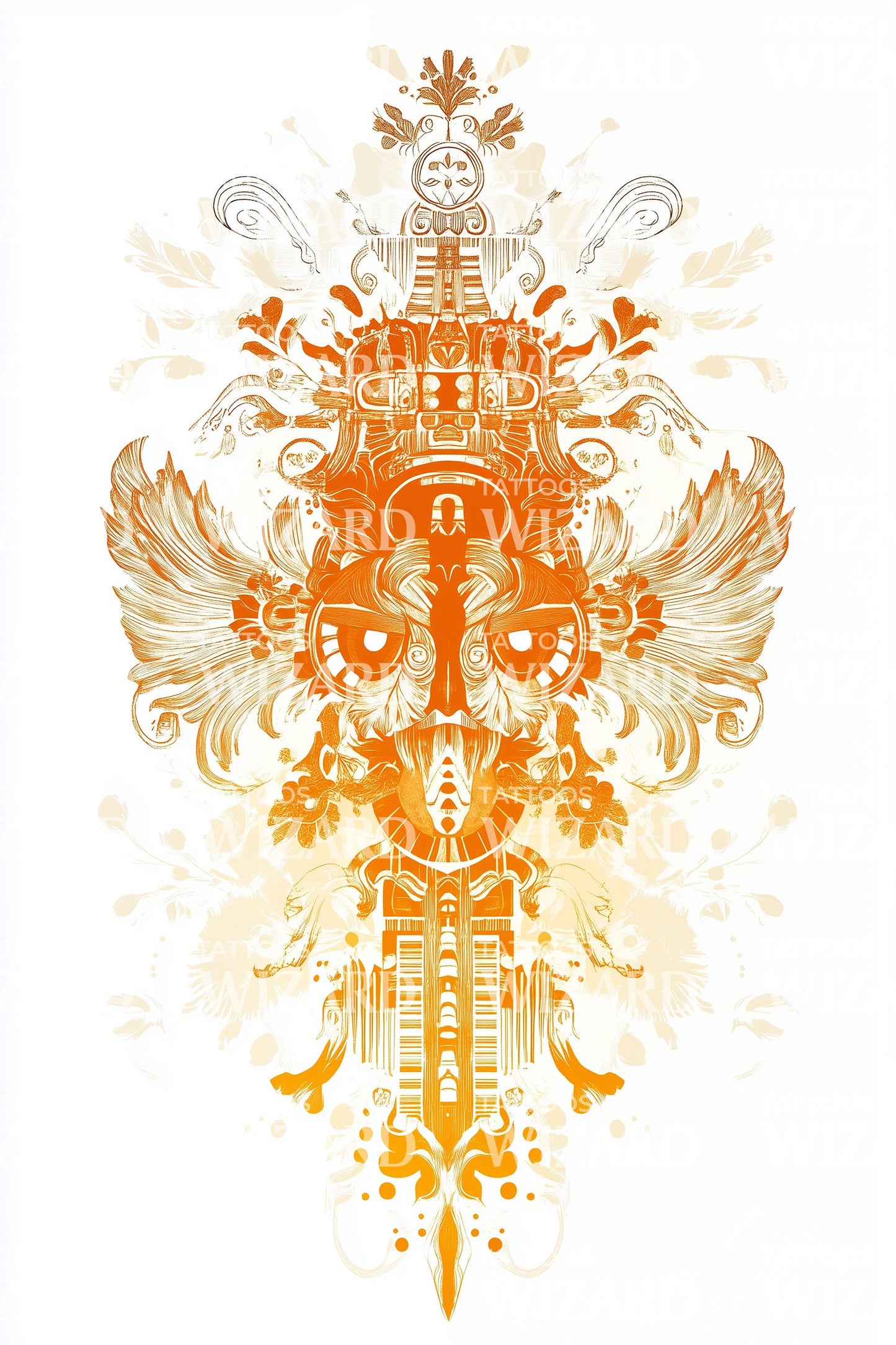Desenho de Tatuagem Mandala Dourada Celestial