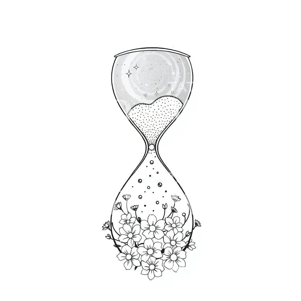 Celestial Hourglass Tattoo Design