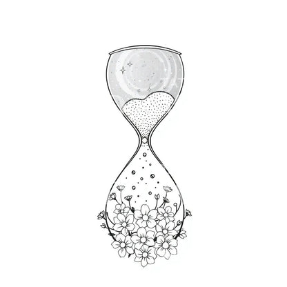 Celestial Hourglass Tattoo Design