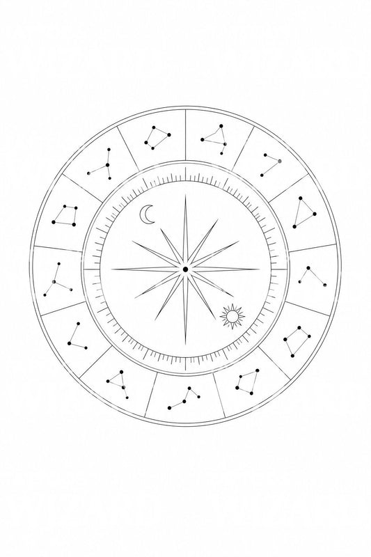 Celestial House Wheel Dial-tatoveringsdesign