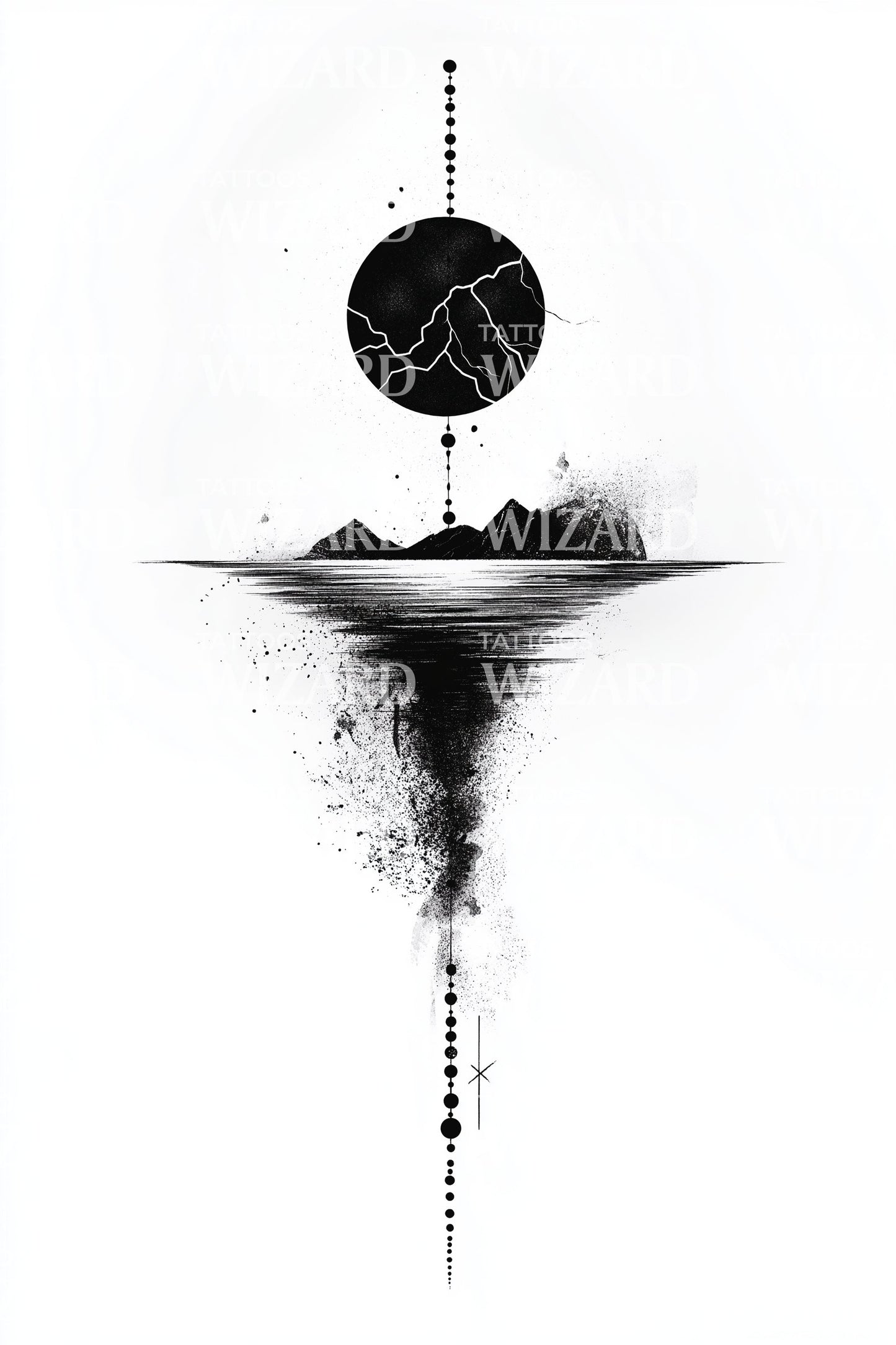 Celestial Ink Eclipse Tattoo Design