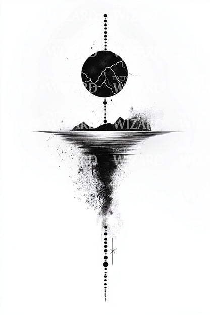 Celestial Ink Eclipse Tattoo Design