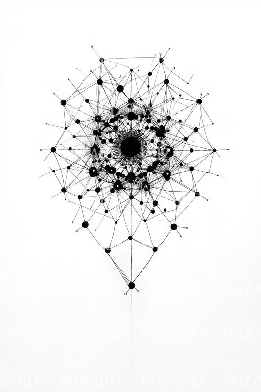 Desenho de Tatuagem de Estrela Mandala Celestial