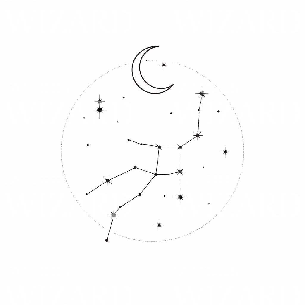 Celestial Moon Constellation Tattoo Design