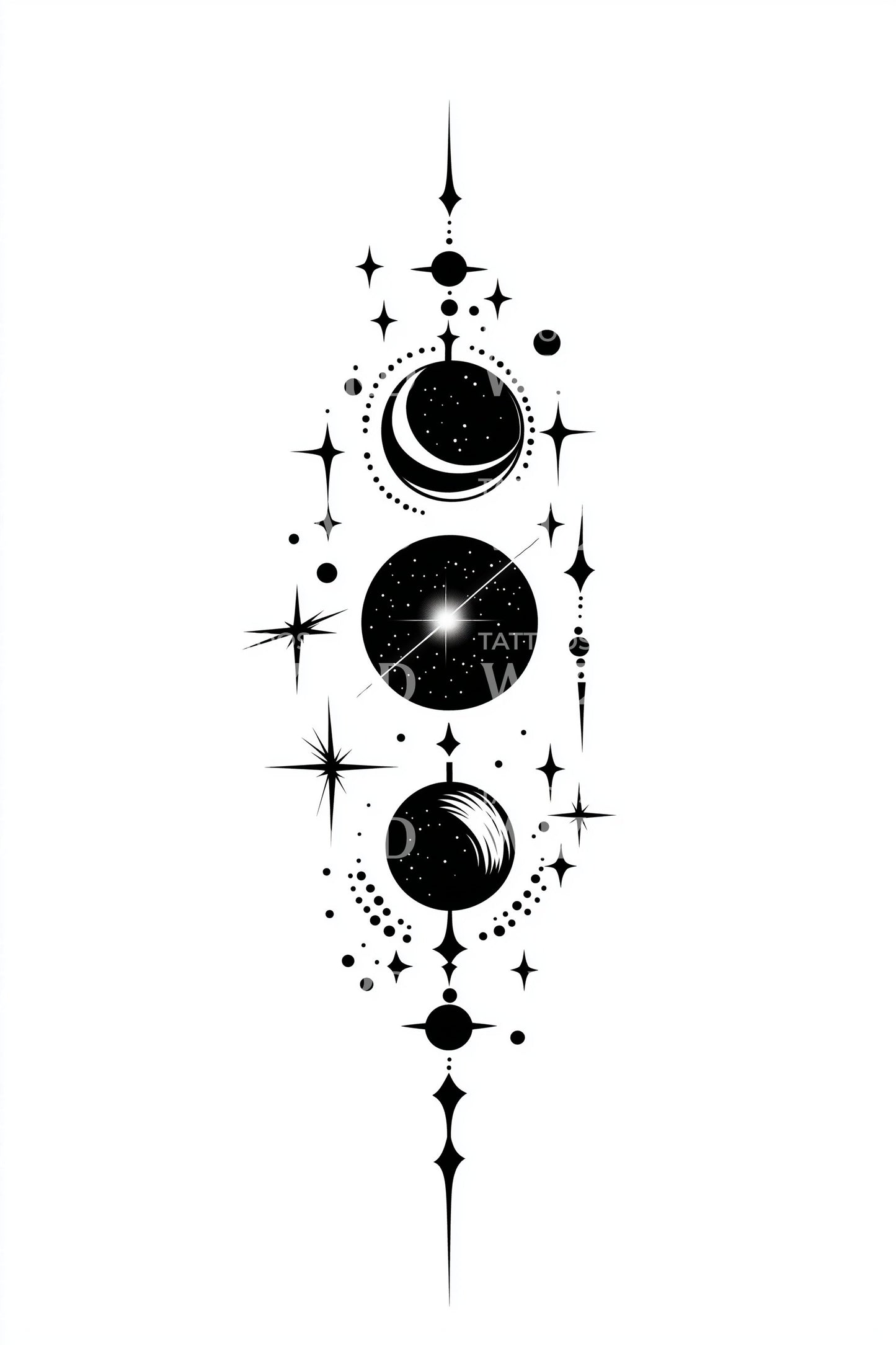 Celestial Moon Totem Tattoo Design