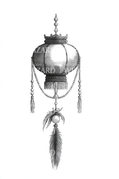 Celestial Orb Dreamcatcher Tattoo Design