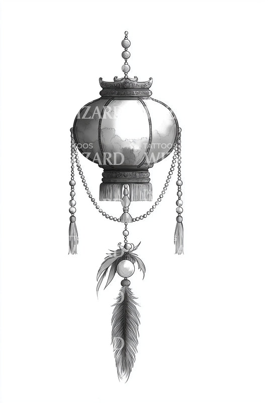 Celestial Orb Dreamcatcher Tattoo Design