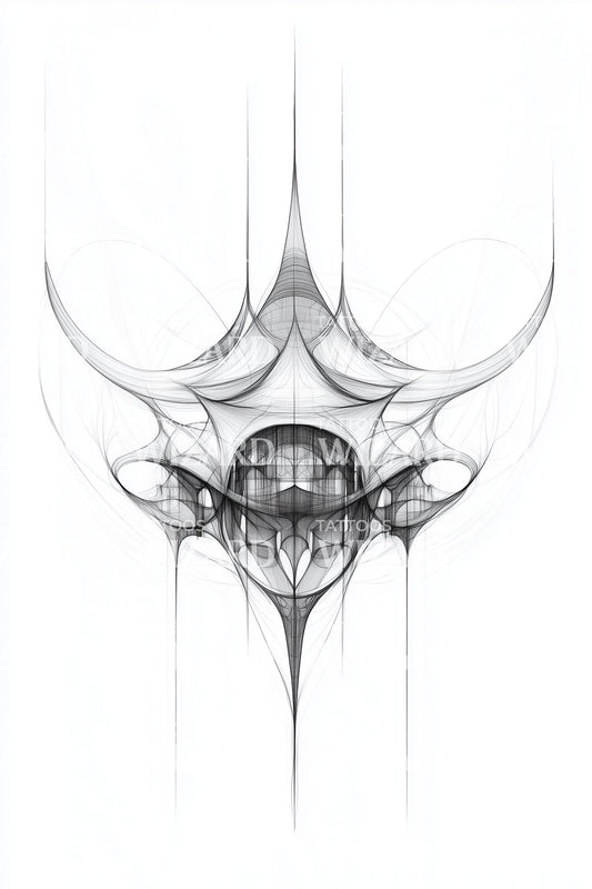 Celestial Orb Web Tattoo Design