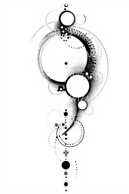 Design de Tatuagem Fluxo da Órbita Celestial