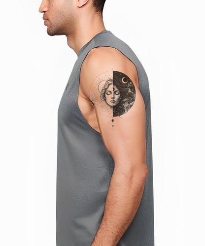 Sun and Moon Portrait Tattoo Illustration