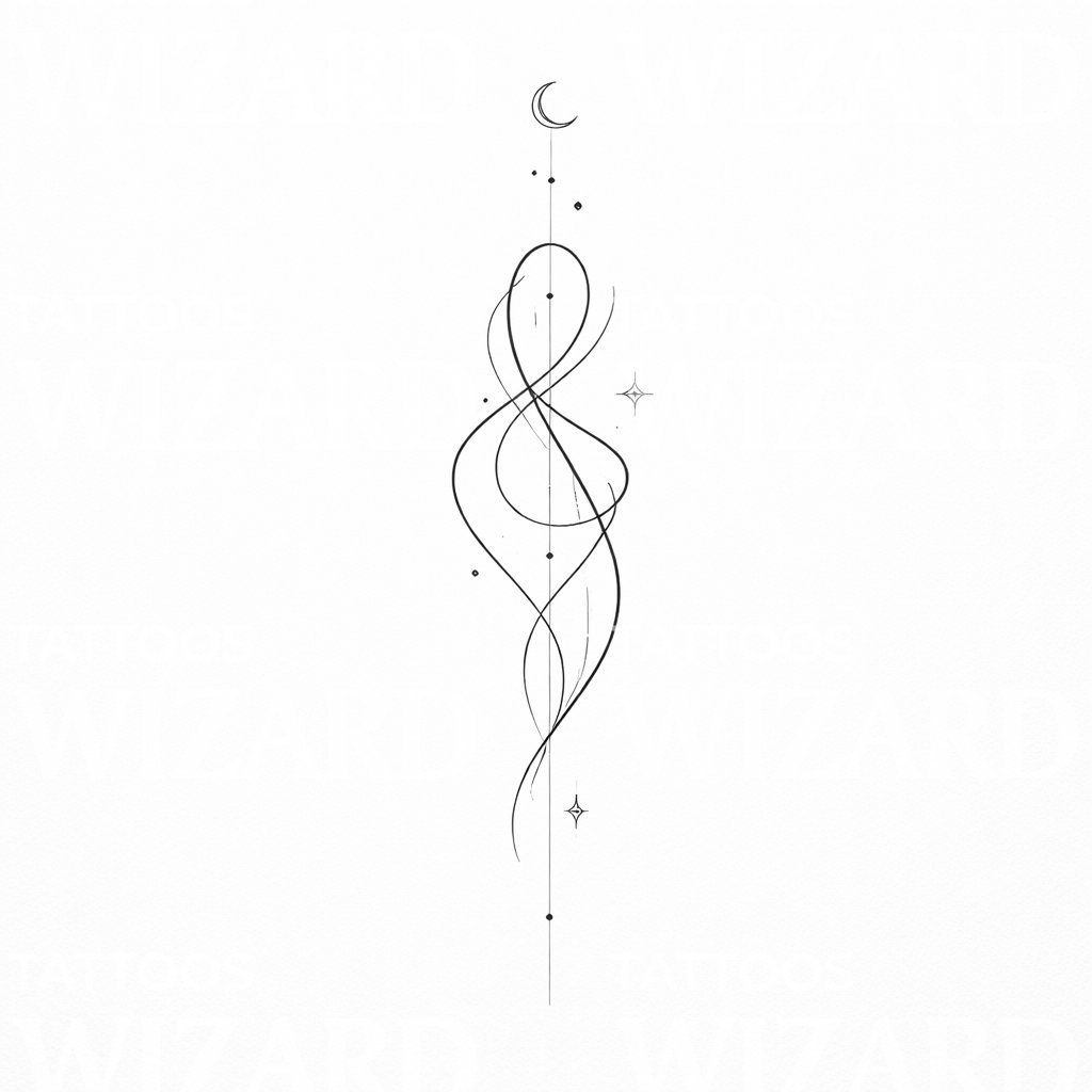 Celestial Ribbon Tattoo Idea