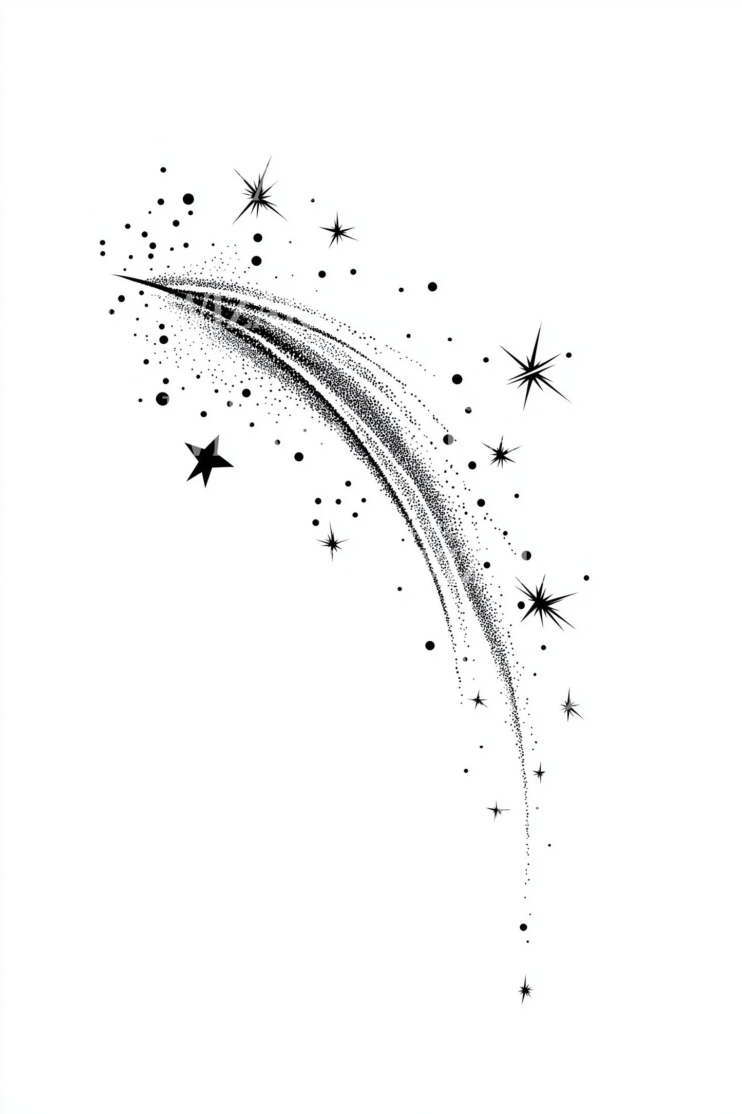 Celestial Stjärnfallstatuering Design