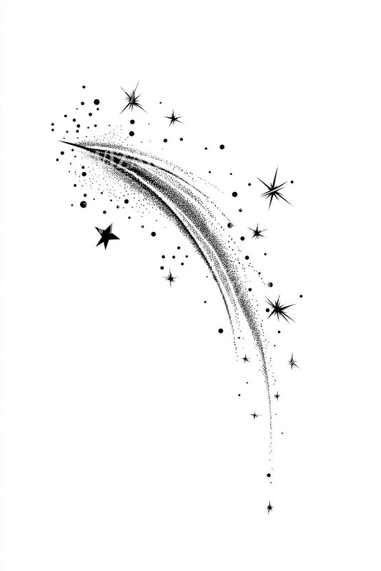 Celestial Shooting Star Tattoo Design