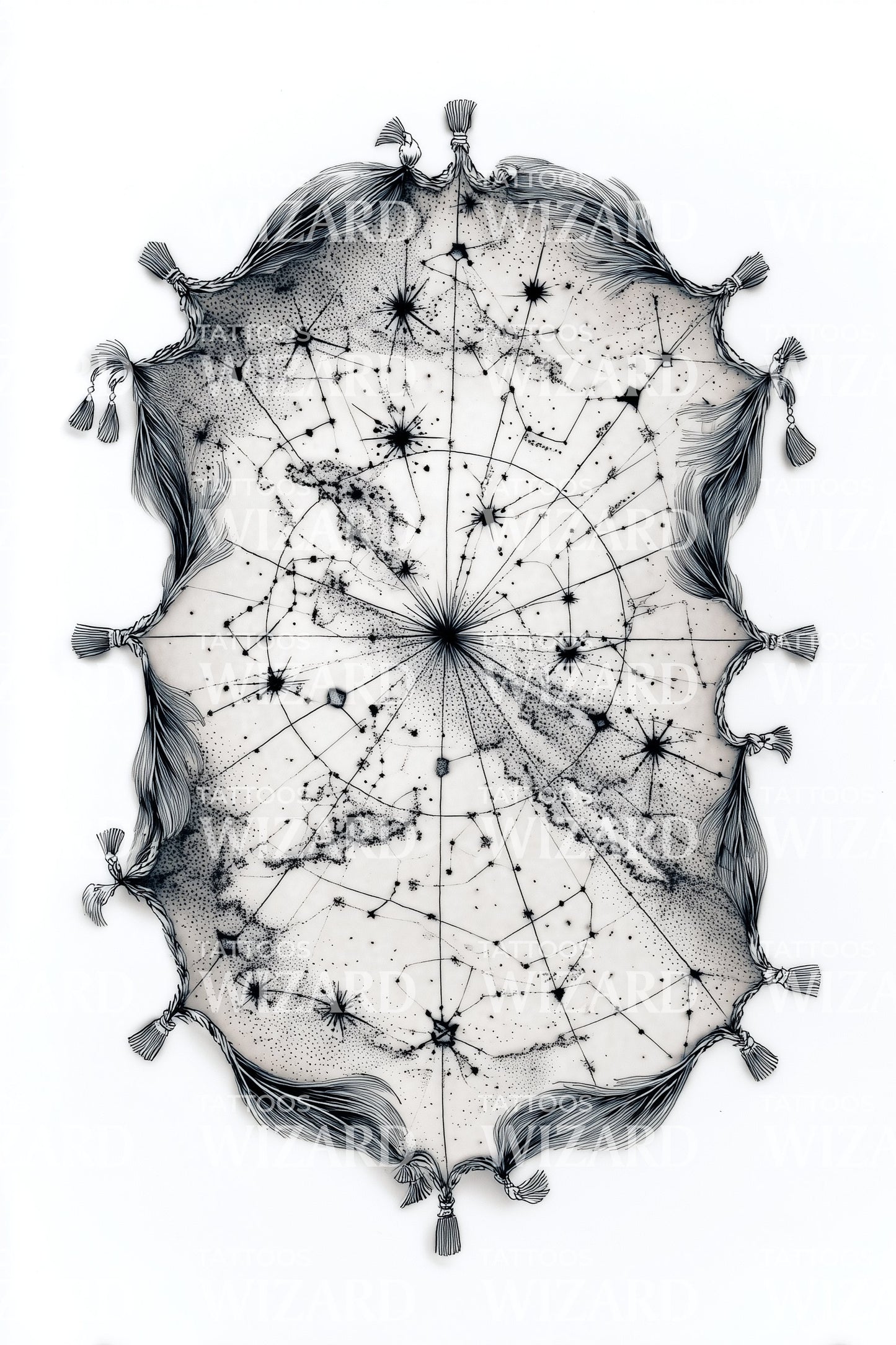 Celestial Star Map Tattoo Design