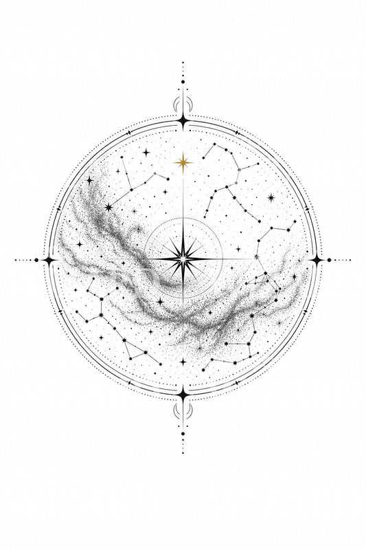 Celestial Star Map Tattoo Design