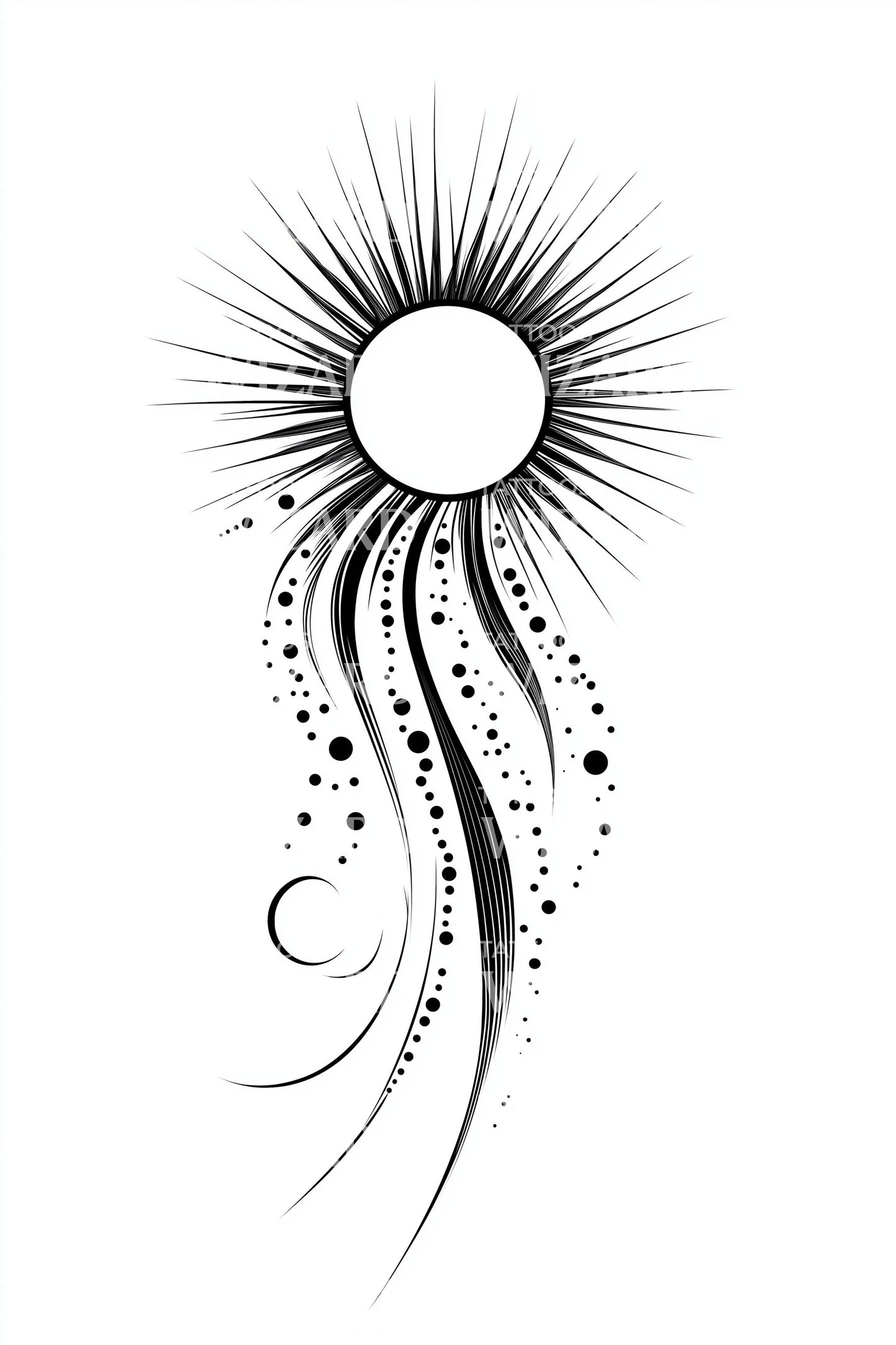 Celestial Starburst Trails Tattoo Idea
