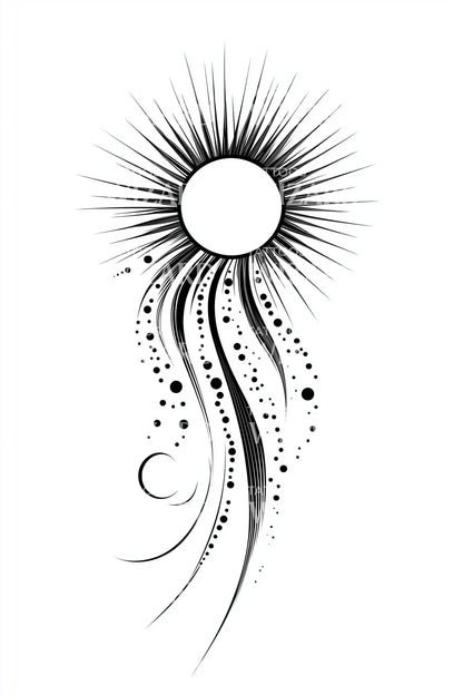 Celestial Starburst Trails Tattoo Idea