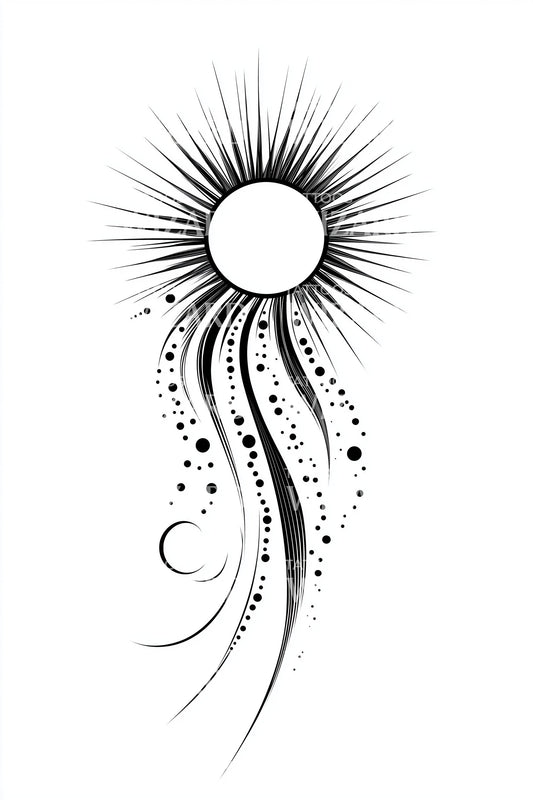 Celestial Starburst Trails Tattoo Idea
