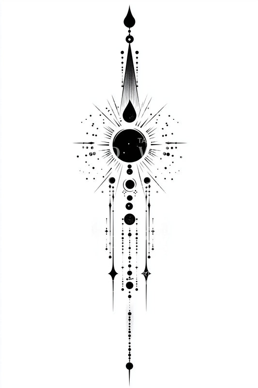 Celestial Totem Alignment Tattoo Design