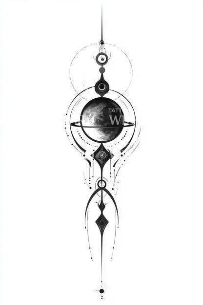 Celestial Totem Planet Sigil Tattoo Design