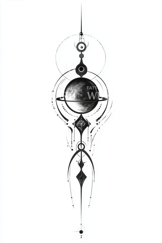 Celestial Totem Planet Sigil Tattoo Design