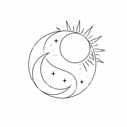 Celestial Yin Yang Tattoo Design
