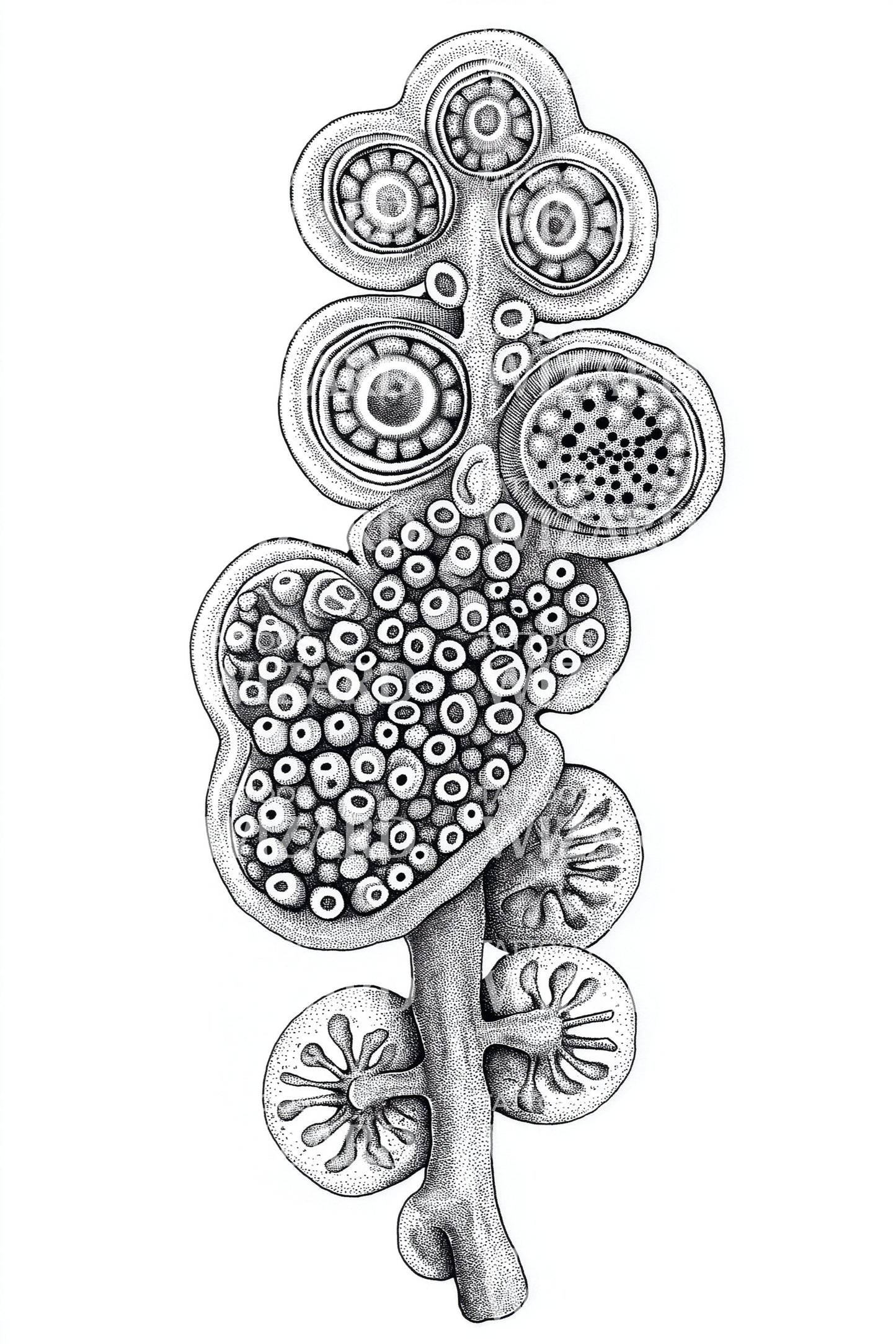 Cellular Bubble Cluster Tattoo Design