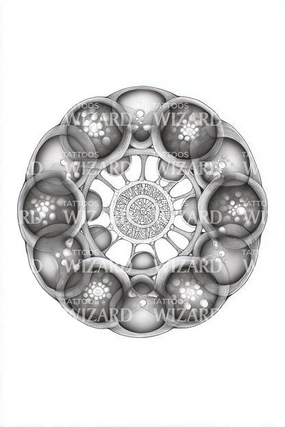 Cellular Mandala Tattoo Design