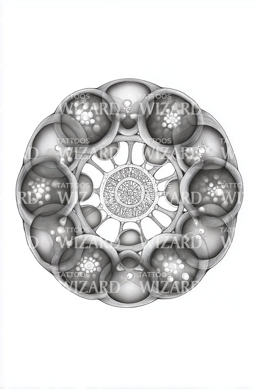 Cellular Mandala Tattoo Design