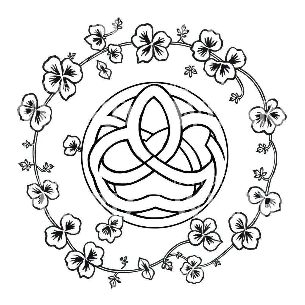 Celtic Floral Knot Tattoo Design