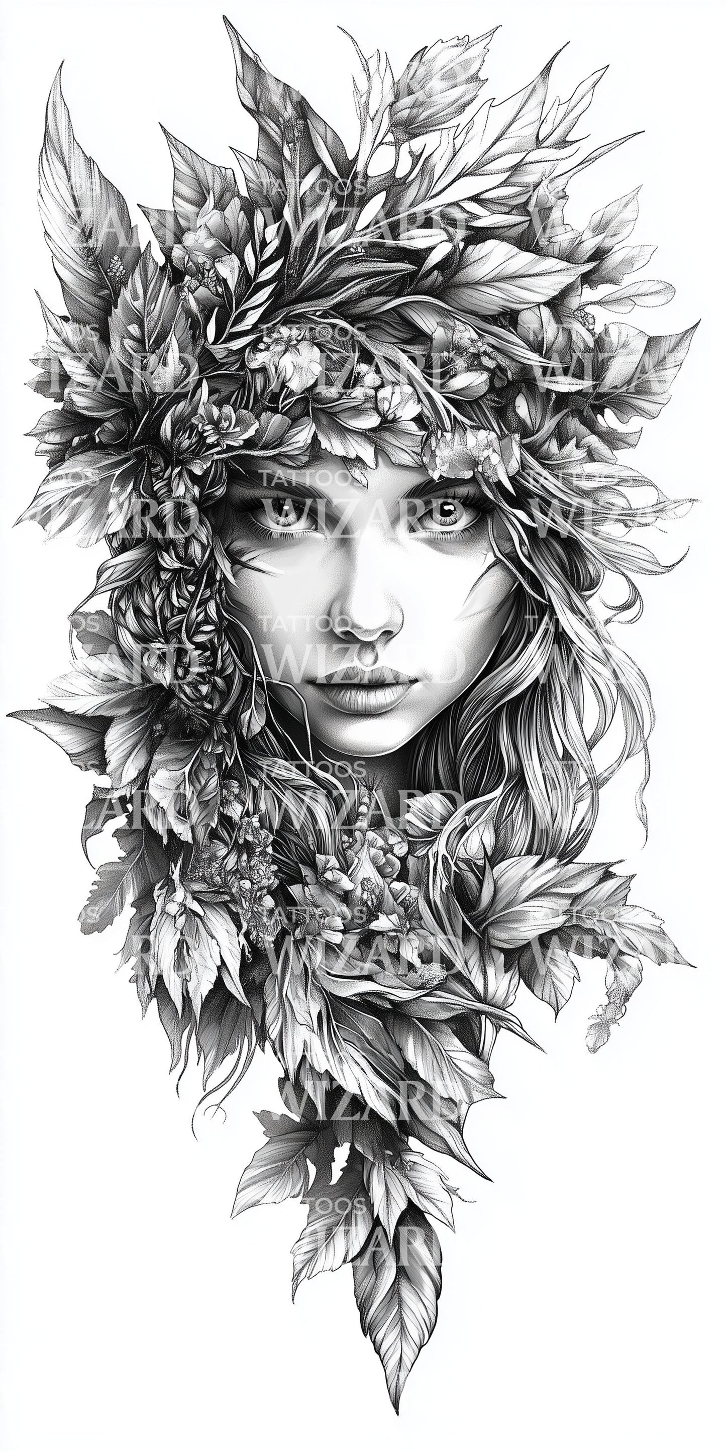 Celtic Girl Sleeve Tattoo Idea