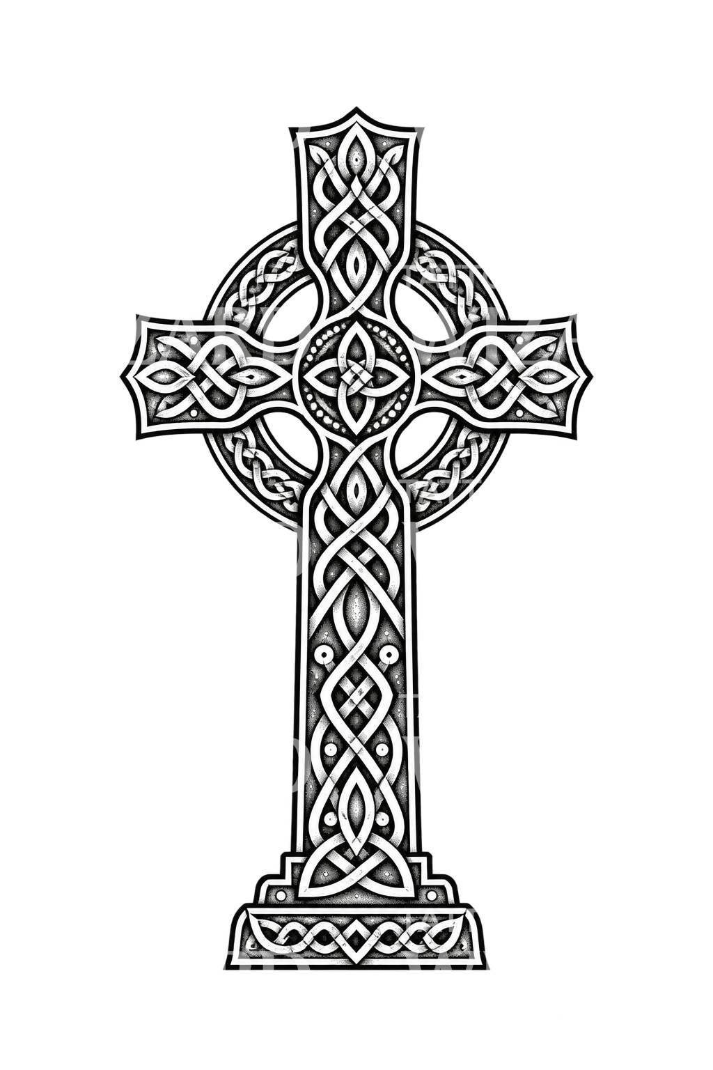 Celtic High Cross Knotwork Tattoo Design