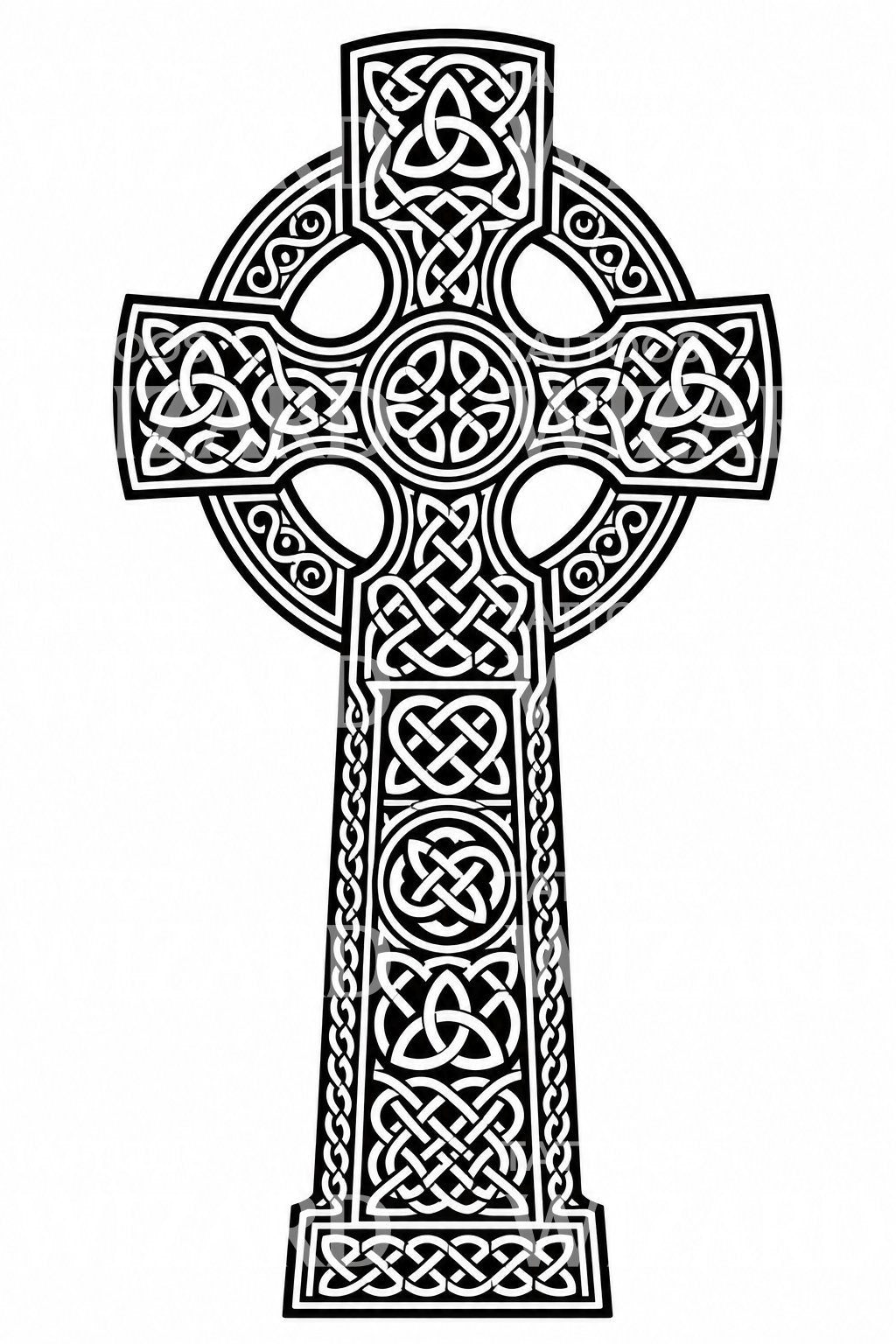 Keltisches Hochkreuz mit Knotenmuster, Tattoo-Design