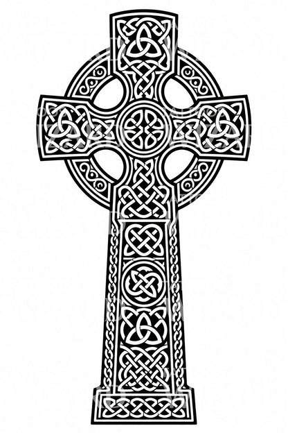 Keltisches Hochkreuz mit Knotenmuster, Tattoo-Design