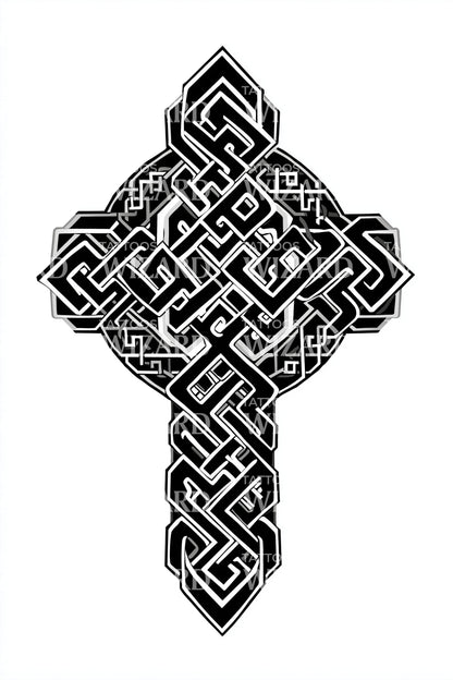 Celtic Knotwork Cross Tattoo Design