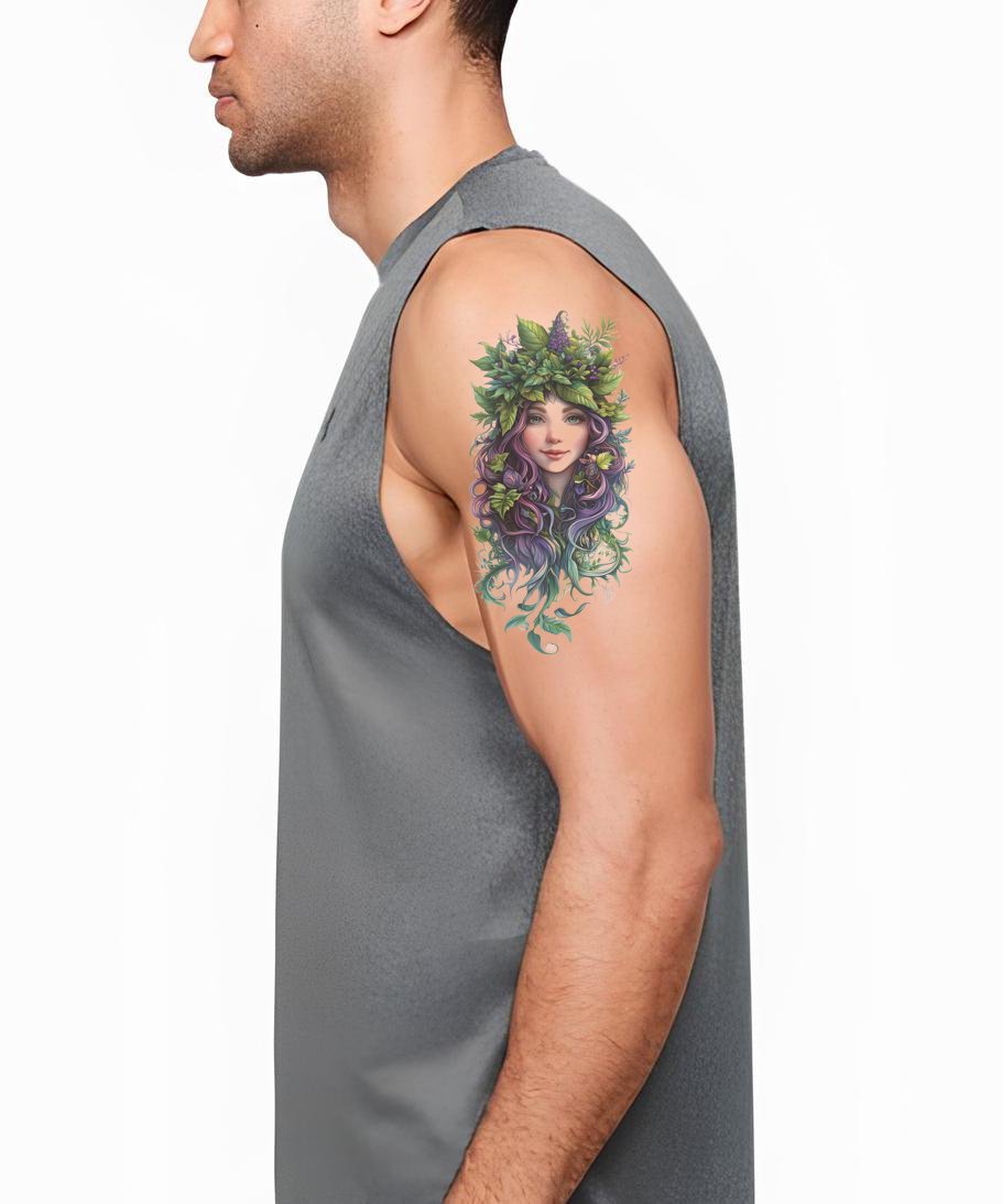 Mystical Celtic Girl Sleeve Tattoo Idea