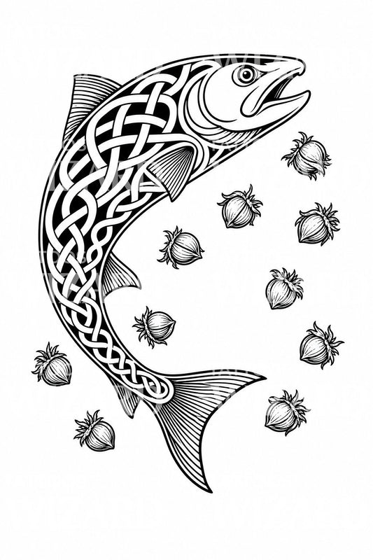 Desain Tato Salmon Pengetahuan Keltik