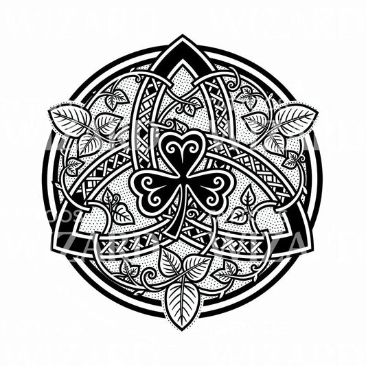 Desain Tato Shamrock Celtic Beranyam