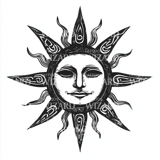 凯尔特太阳符号纹身创意