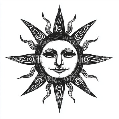 凯尔特太阳符号纹身创意