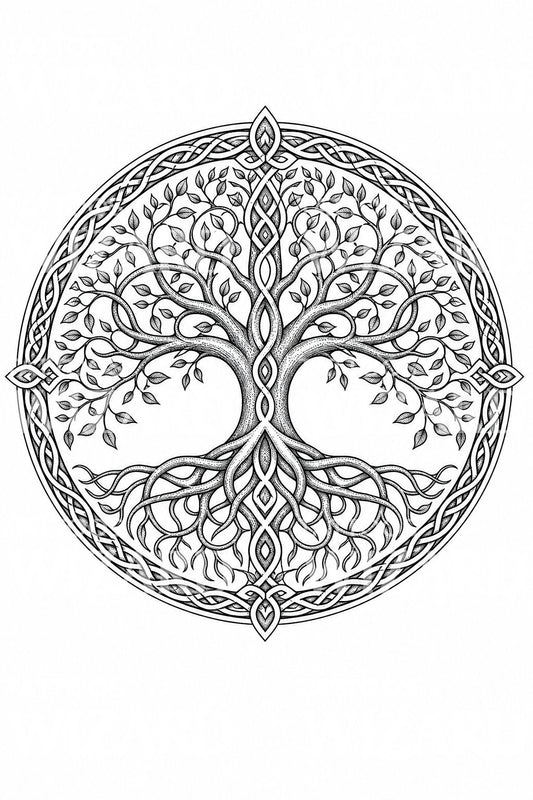 Keltische Levensboom tattoo-ontwerp
