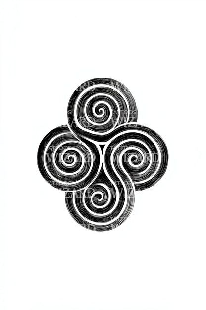 Celtic Triple Swirl Tattoo Design
