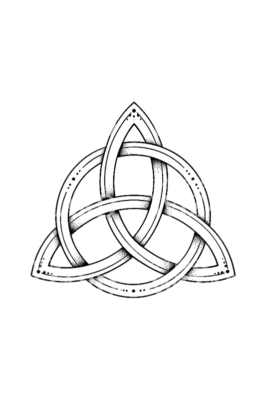Celtic Triquetra Knot with Circle Fine Line Tattoo