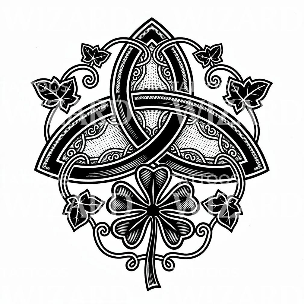 Keltisches Triquetra Kleeblatt Tattoo-Design