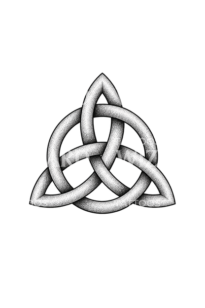 Keltische Triquetra als Stipple-Tattoo-Illustration