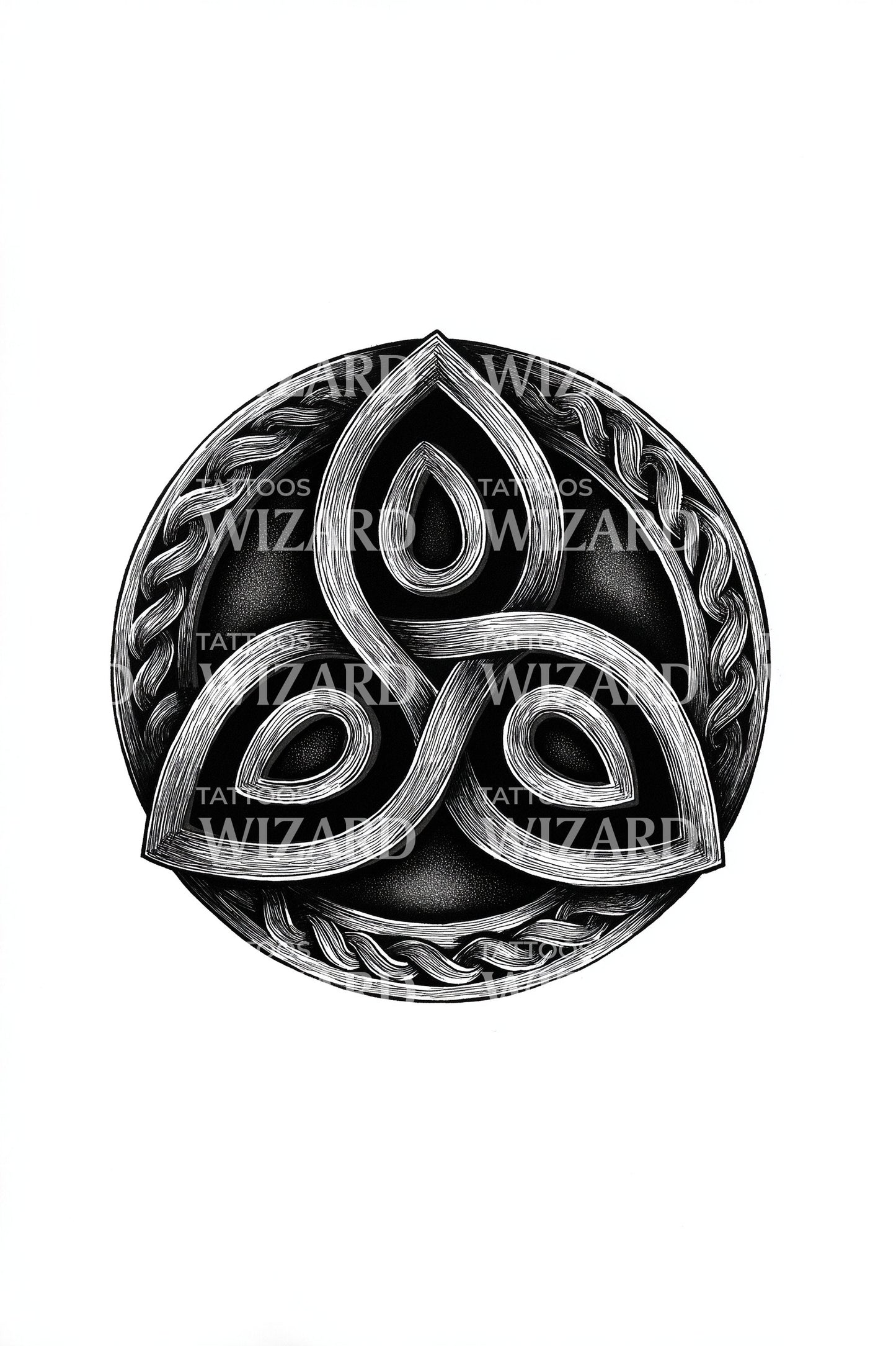 Diseño de tatuaje de medallón triskelión celta